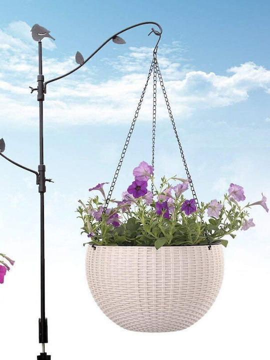 Κρεμαστό Κασπώ Rattan Λευκό 58x58x27εκ.