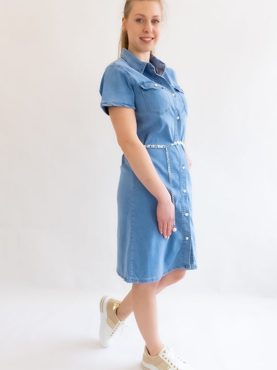 Brak Sommer Mini Kleid Blau