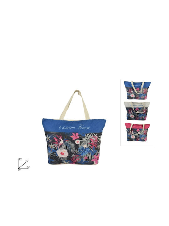 Sabrina Tenori beach bag with flowers in 3 shades 58x19x42cm
