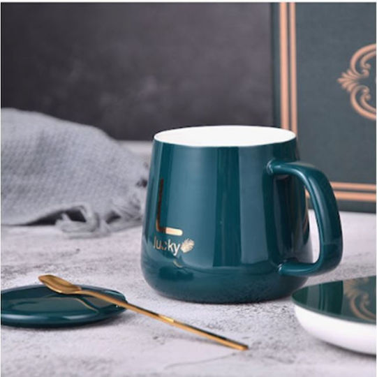 Base Mug Ceramic with Lid Green