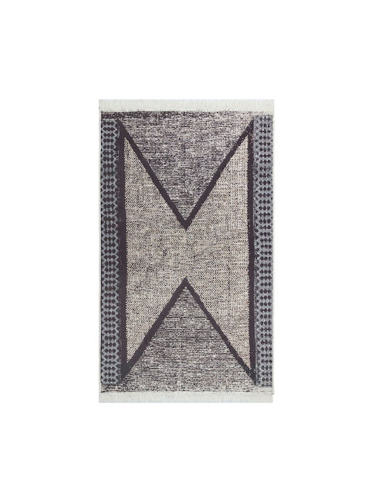 vidaXL Rug Rectangular Summer Cotton Black and Grey