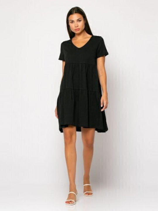 Rochie cu Volane Negru
