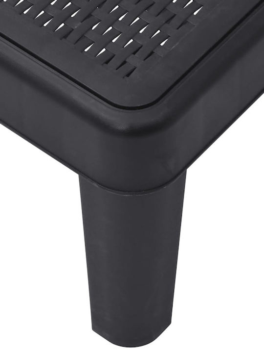 Deckchair Plastic with Cushion Black 159x57x83.5cm.