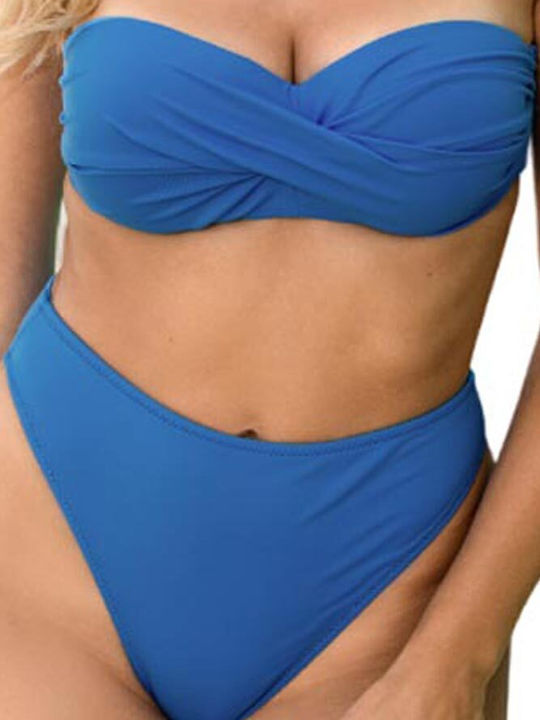 Set Bikini Brazil Ψηλόμεσο Μπλε