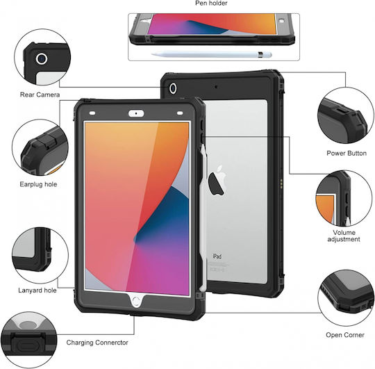Shellbox Αδιάβροχη Μαύρη (iPad 2019/2020/2021 10.2'')