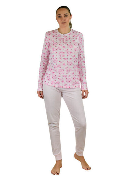 Il Granchio Winter Damen Pyjama-Set Rosa