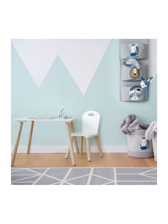 Kids Table Set with Chairs Made of White Wood Zeller