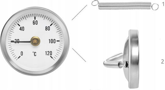 Analog Thermometer BBQ mit Nadel +120°C / +120°C