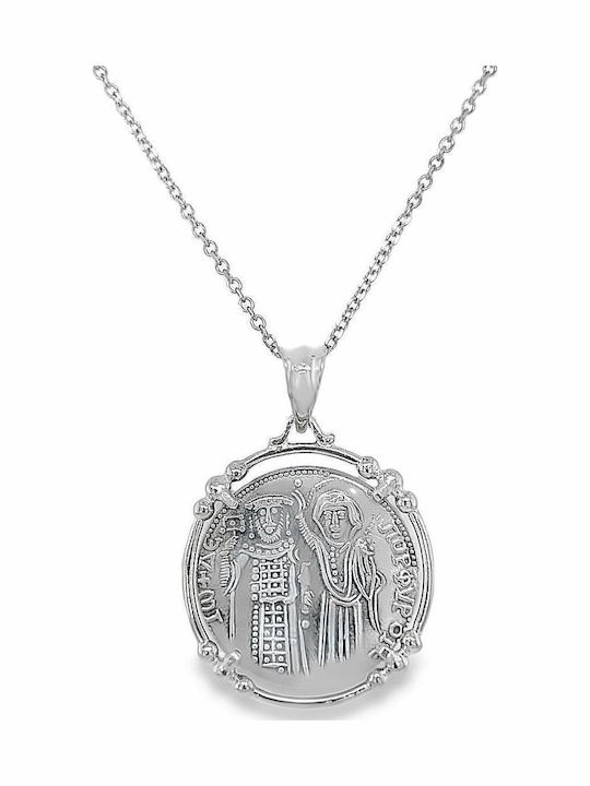 Xryseio Pendant Kids Talisman Double Sided made of Silver FL1164