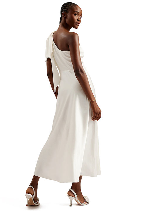Ted Baker Midi Φόρεμα για Γάμο / Βάπτιση Off White