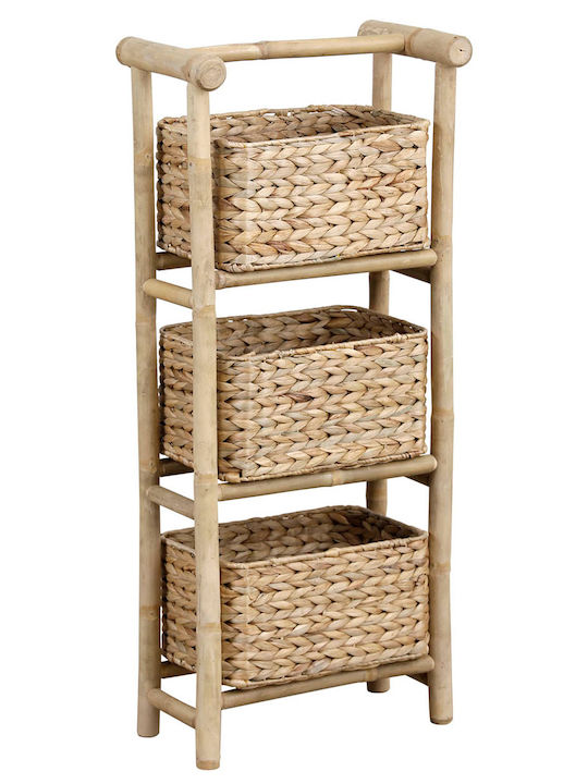 Boden Badezimmerregal Bamboo mit 3 Regalen 39x23x91cm