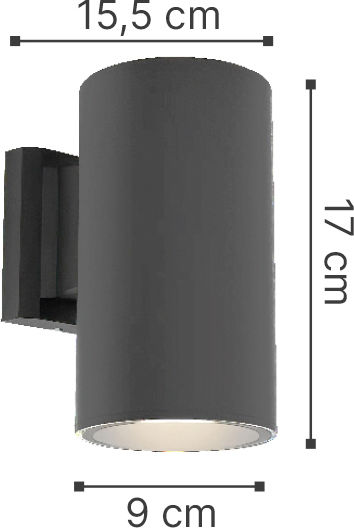 Inlight Wandmontiertes Außen-Spotlight E27 IP44 Doppelstrahl