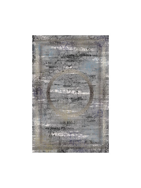 Rug Rectangular with Fringes Grey