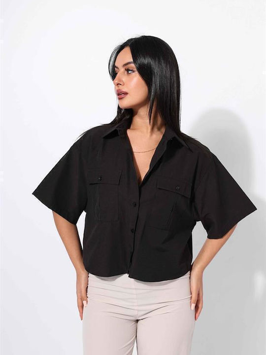 Mâneca scurta Femei Cămașă Black