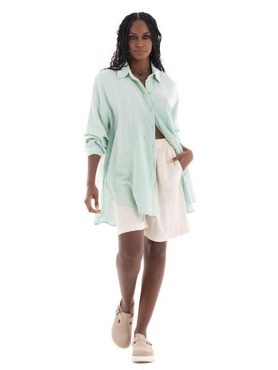 Only Women's Long Sleeve Shirt Aquamarine