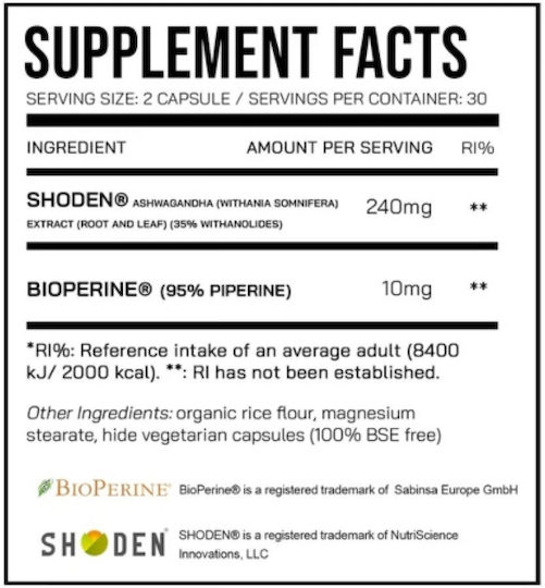Dna Sports Shoden® Ashwagandha 240mg 60 capace