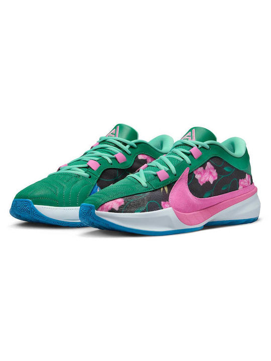 Nike Zoom Freak 5 cu talpă joasă Pantofi de baschet Light Photo Blue / Playful Pink / Pink Foam / Black