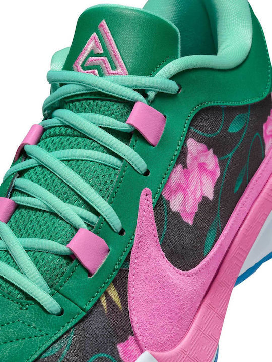 Zoom Freak 5 Low Basketball Shoes Light Photo Blue / Playful Pink / Pink Foam / Black