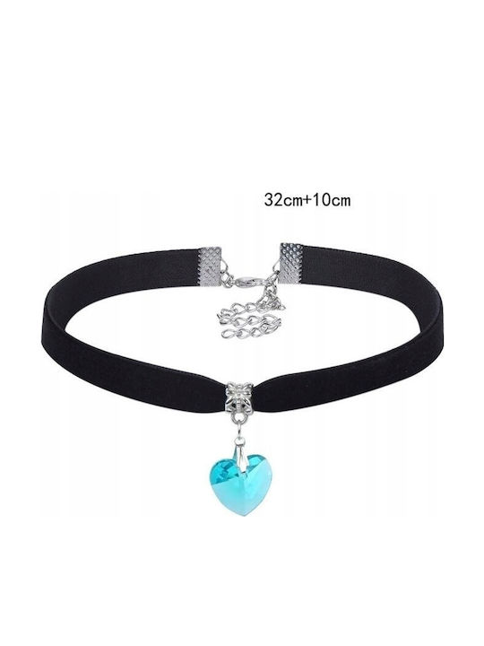 Classic Choker Necklace Crystal Heart Pendant Gothic Red