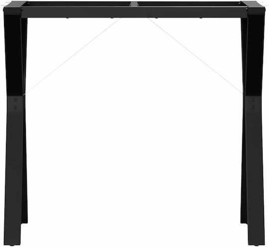 vidaXL Βάση Τραπεζιού Μαντεμένια Μαύρο 80x40x73cm