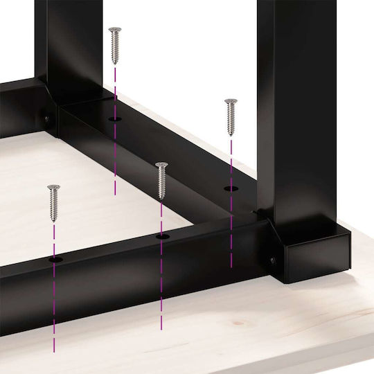 vidaXL Βάση Τραπεζιού Μαντεμένια Μαύρο 80x40x73cm