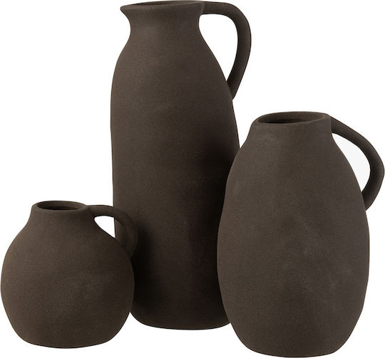 Jolipa Keramik Vase Schwarz 15xY36cm