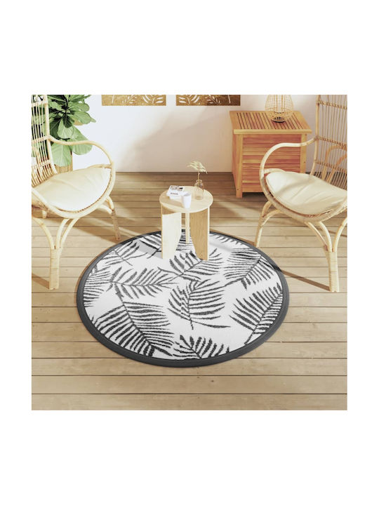 vidaXL Rug Outdoor Rectangular Black and white