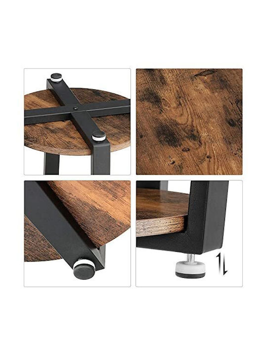 Rundes Beistelltisch Holz Steel M50xL50xH57cm