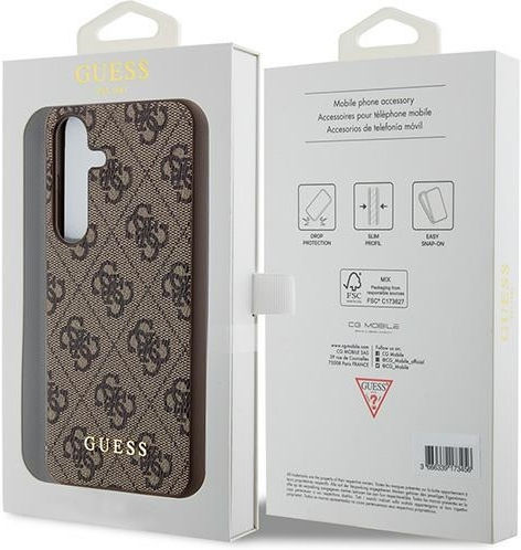 Guess Metal Gold Logo Back Cover Plastic Maro (Ghiciți A35, A356)