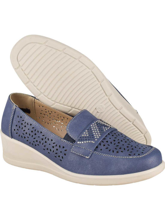 Yfantidis Women's Moccasins in Blue Color