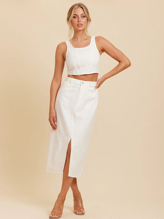 Damen Korsett Bluse White