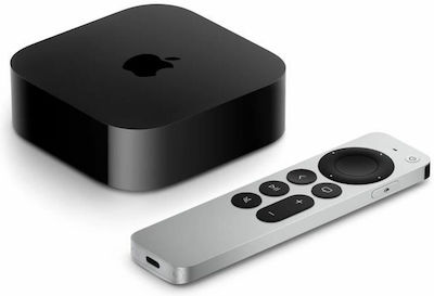 Apple TV Box TV 4K 4K UHD με WiFi και 128GB Αποθηκευτικό Χώρο με Λειτουργικό tvOS και Siri