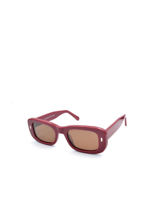 Funky Buddha Women's Sunglasses with Burgundy Plastic Frame and Polarized Lens FBS2063/004