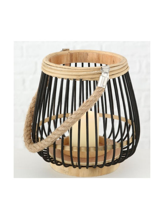 Boltze Φαναράκι Bamboo Μαύρο 21x22x22εκ.