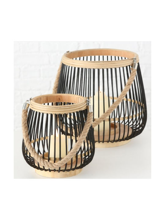 Boltze Φαναράκι Bamboo Μαύρο 21x22x22εκ.