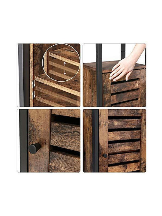 Songmics Подов Рафт за баня Дървен 37x30x167см Кафяв