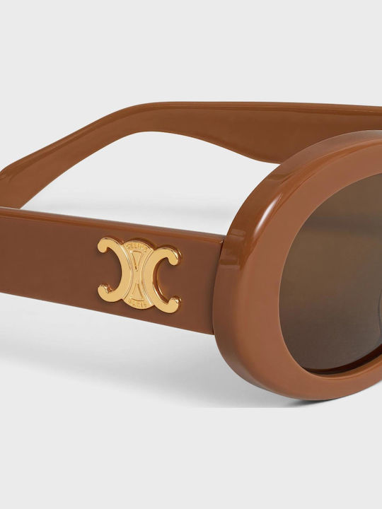 Celine Women's Sunglasses with Brown Plastic Frame and Brown Lens CL40194U-45E