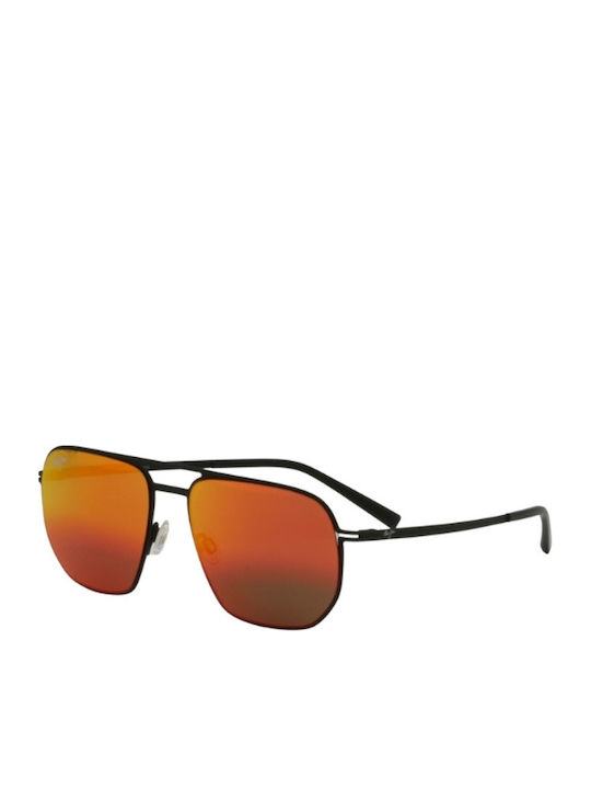 Maui Jim Men's Sunglasses with Black Metal Frame and Red Gradient Mirror Lens RM605-02