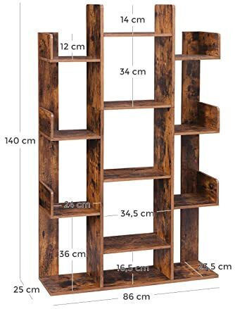 Библиотека Vasagle 86x25x140см
