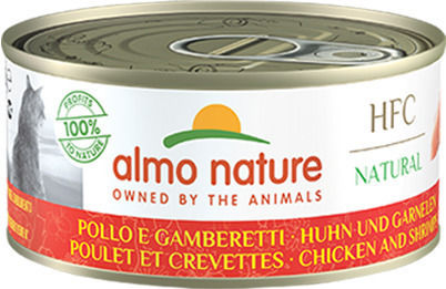 Almo Nature Wet Food for Cats in Cans with Chicken and Shrimps 150gr