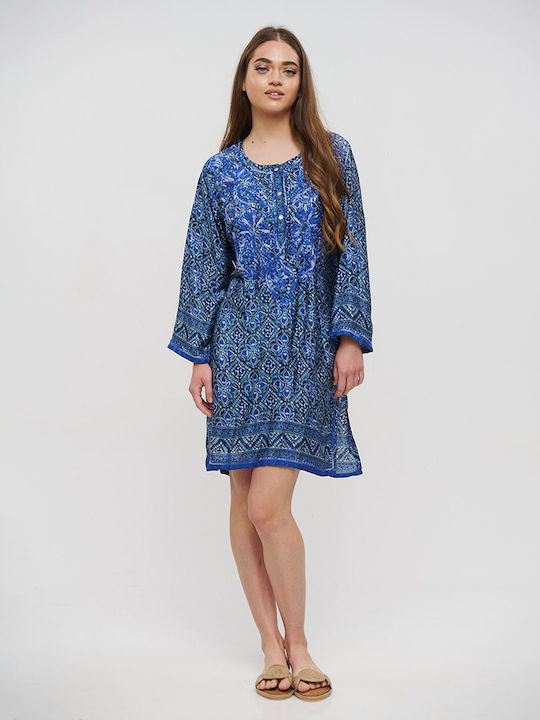 Ble Resort Collection Καφτάνι Παραλίας Μπλε Ble Resort Collection Καφτάνι Παραλίας Μπλε
