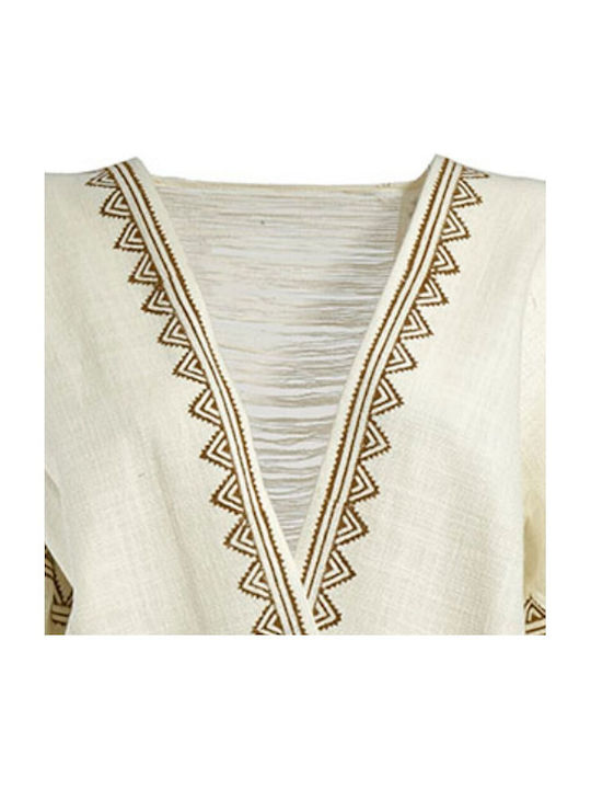 Ble Resort Collection Feminin Scurt Kimono de Plajă WHITE