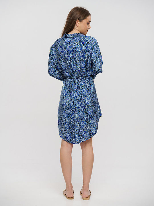 Ble Resort Collection Γυναικείο Μακρύ Καφτάνι Παραλίας Μπλε