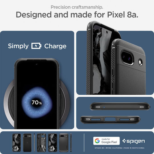Spigen Rugged Armor Задна корица Силикон 2мм Черен (Google Pixel 8a)