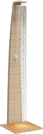 vidaXL Pool Shower Made of Natural Wood 224x60x55cm Beige