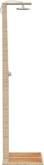 vidaXL Pool Shower Made of Natural Wood 224x55x50cm Beige