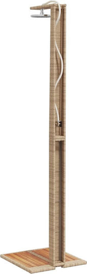 vidaXL Pool Shower Made of Natural Wood 224x55x50cm Beige