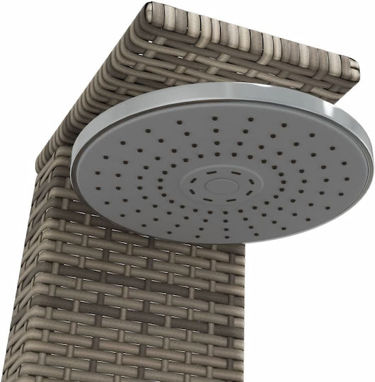 vidaXL Pool-Dusche aus Naturholz mit einer Höhe von 224 cm Grau