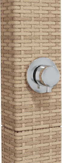 vidaXL Pool Shower Made of Natural Wood 224x55x50cm Beige