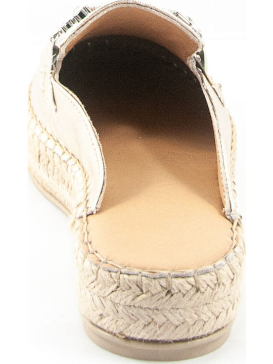 Flat Δερμάτινα Mules σε Χρυσό Χρώμα